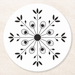 Den moderna Eleganten Snowflake-Helgdag Vinter Underlägg Papper Rund