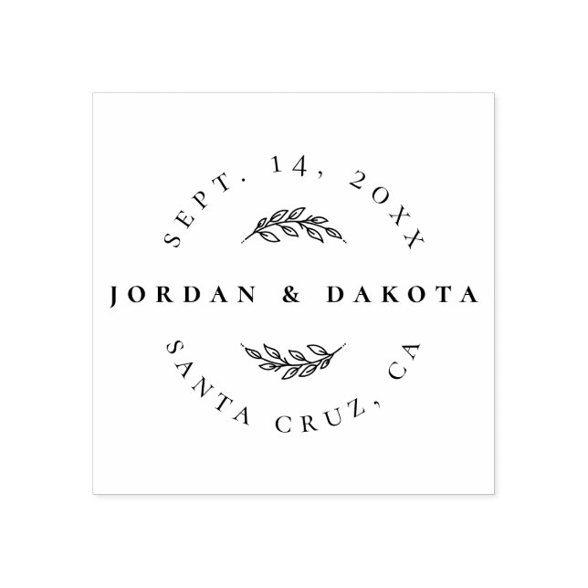 Den moderna Eleganten Spara datum och Bröllop-plat Stämpel (Tryck)