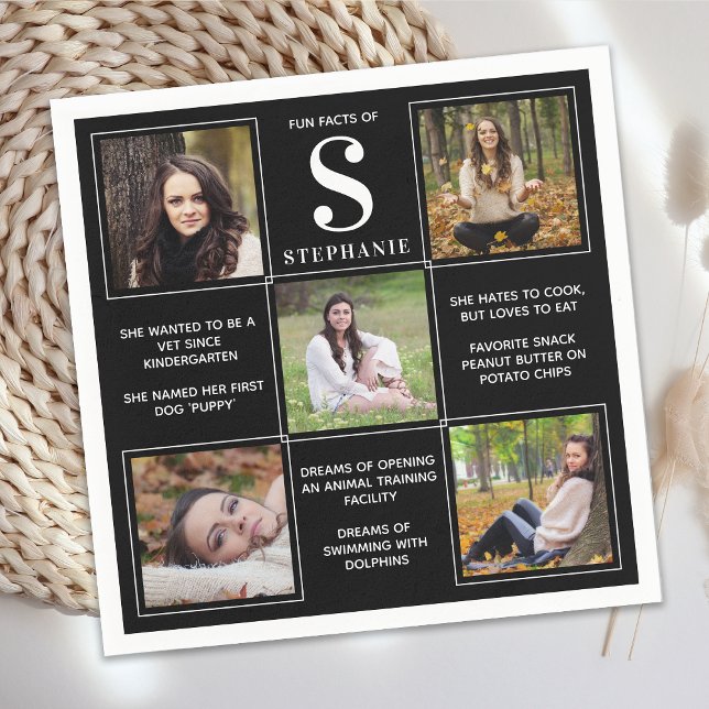 Den moderna Eleganten Student Roligt Facts Unikt 5 Pappersservett (Skapare uppladdad)