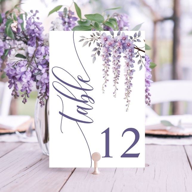 Den moderna Eleganten Wisteria Gren Blommigt Bröll Bordsnummer (Skapare uppladdad)