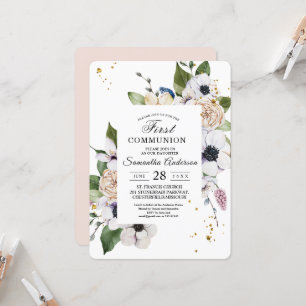 Den moderna Elegantens droppar Ram och Guld i Blom Inbjudningar