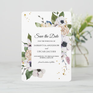 Den moderna Elegantens droppar Ram och Guld i Blom Spara Datumet