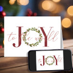 Den moderna Elegantens julglädjen till världskrige Helgkort<br><div class="desc">Elegant jul Joy till World Wandeness-Helgdag med kristna känslor inuti. Enkel att anpassa med egen text,  typsnitt och färg.</div>
