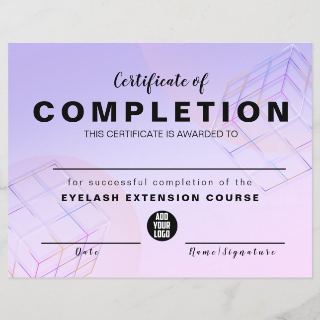 Den moderna Elegantens Lila Holografisk Logotyp (Framsida)