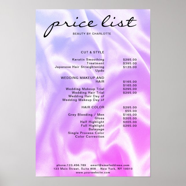 Den moderna Elegantens Prisa lista Poster (Framsidan)