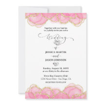 Den moderna Elegantens Rosa och Guld Bröllop