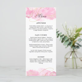 Den moderna Elegantens Rosa och Guld Bröllop Meny