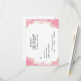 Den moderna Elegantens Rosa och Guld Bröllop OSA Kort