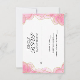 Den moderna Elegantens Rosa och Guld Bröllop OSA Kort