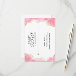 Den moderna Elegantens Rosa och Guld Bröllop OSA Kort