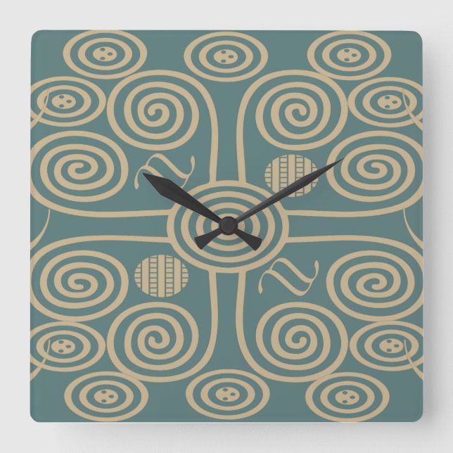 Den moderna elegantens snyggt formar mönster fyrkantig klocka (Framsida)