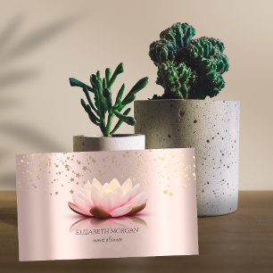 Den moderna Elegantens Snyggt Lotus Guld Stars Ro  Visitkort