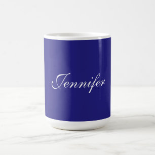 Den moderna Elegantens unika, djupblå kalligrafi Kaffemugg