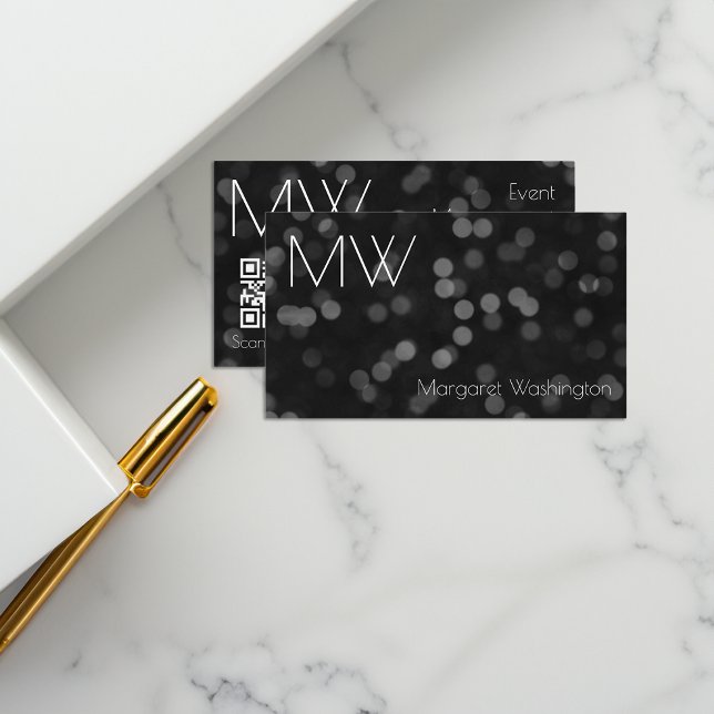Den moderna, enkla Professionellen Black Bokeh Min Visitkort (black business cards)