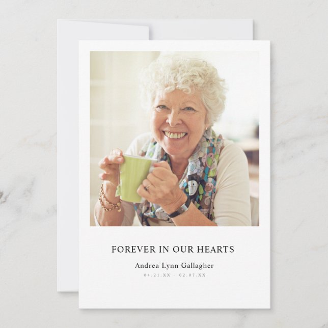 Den moderna enkla sympatibegravningen tackar dig inbjudningar (Framsida)