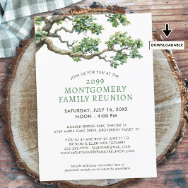 Den moderna familjeåterföreningsfamiljen Träd Gren Inbjudningar