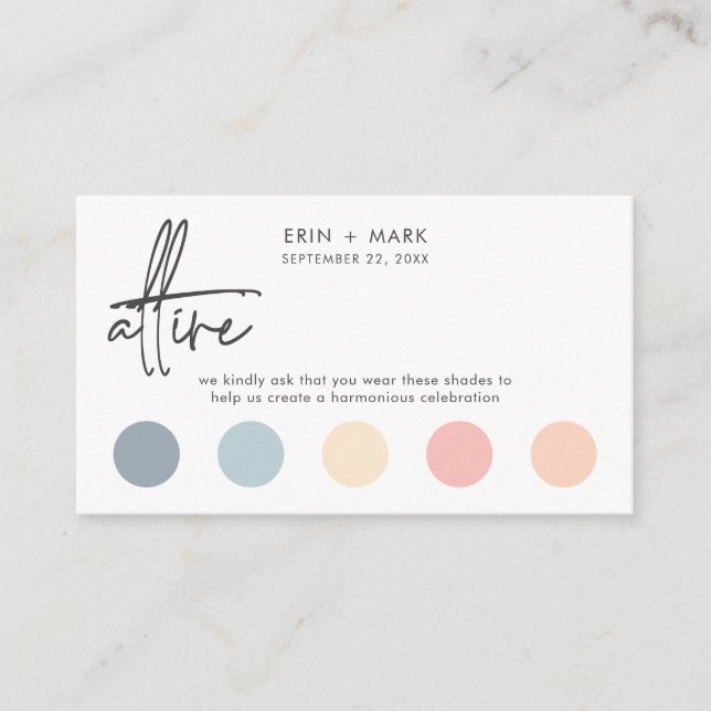 Den moderna Färg-koden för sunset Beach Wedding Tilläggskort (Framsida)