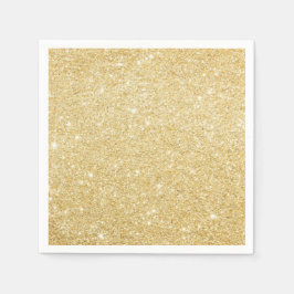 Den moderna Faux Guld Glitter Chic Pappra Napkins Pappersservett