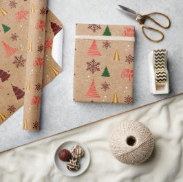 Den moderna flingan Julgran och Snö Presentpapper