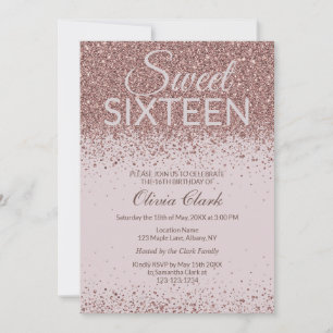 Den moderna födelsedagen i Sweet sixteen Ro Guld G Inbjudningar