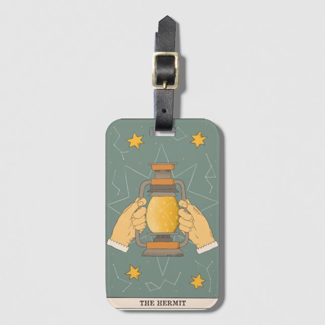 Den moderna formen av Hermit tarot card Major Arca Bagagebricka (Framsida vertikal)