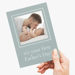 Den moderna första Far-dagen i Pappa med ditt foto Julkort
