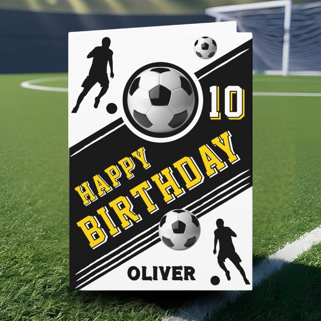 Den moderna fotbollsdagen Boll Player Birthday Kort (Skapare uppladdad)
