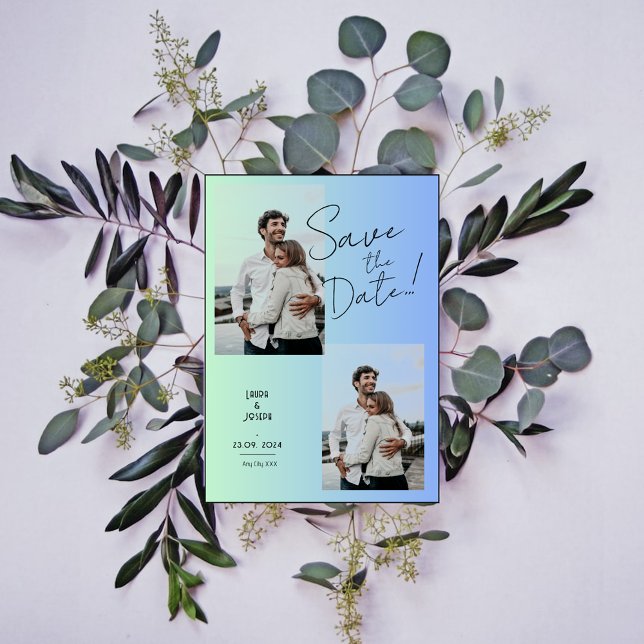 Den moderna fotofärgövertoningen sparar gröntens d inbjudningar (Skapare uppladdad)