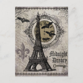 den moderna fransken vintage halloween Eiffel torn Vykort