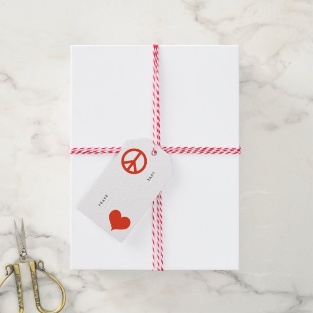 Den moderna fredsälskjulen Kärlek Helgdag Presentetikett (Med Snöre)
