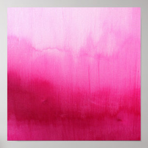 Den moderna fuchsia vattenfärgen målar brushtrokes poster