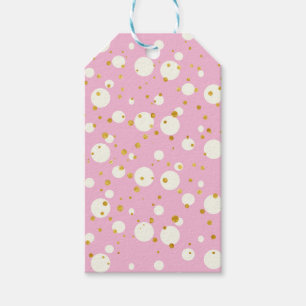 Den moderna Geometric Mönster Rosa jul Presentetikett