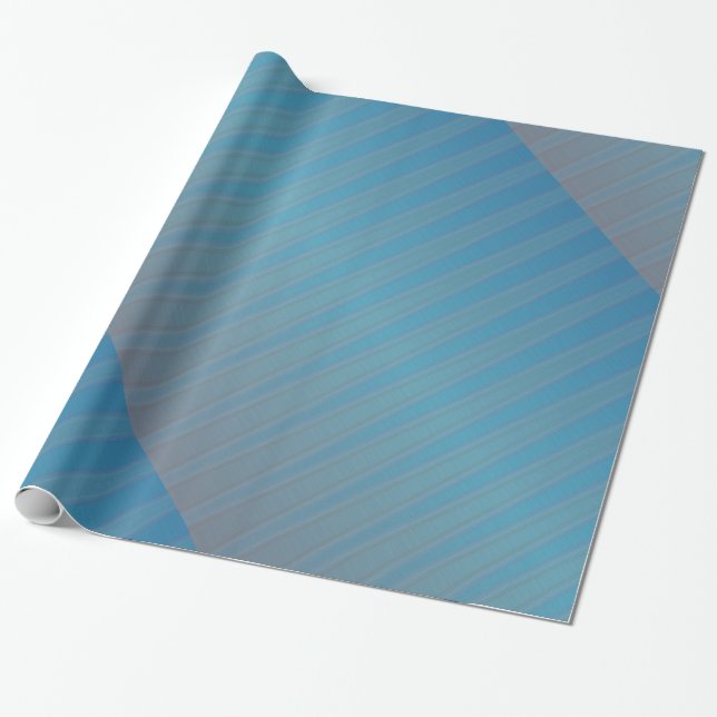 Den moderna geometriska Abstrakten Blue Lila Rand Presentpapper (Utrullad)