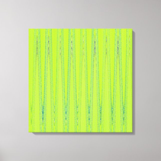 Den moderna geometriska Abstrakten Lime Green Wave Canvastryck (Framsida)