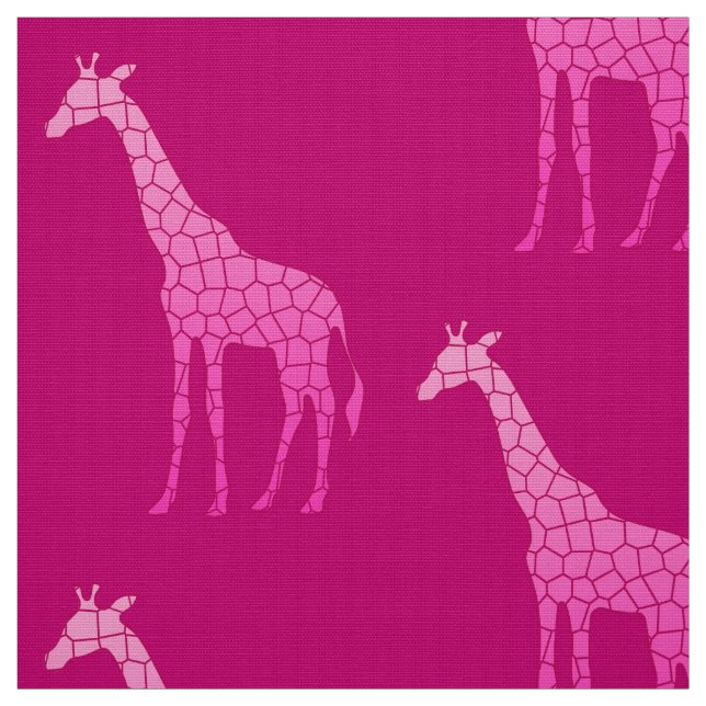 Den moderna geometriska giraffet, Fuchsia och Tyg (Provkarta)