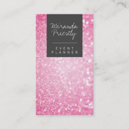 Den moderna gigliska faux rosa Glitter Bokeh Event Visitkort