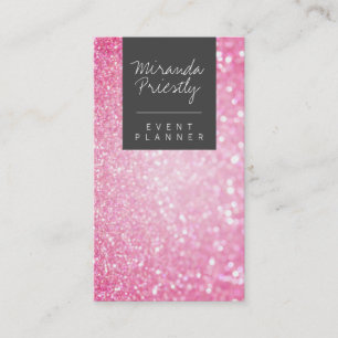 Den moderna gigliska faux rosa Glitter Bokeh Event Visitkort