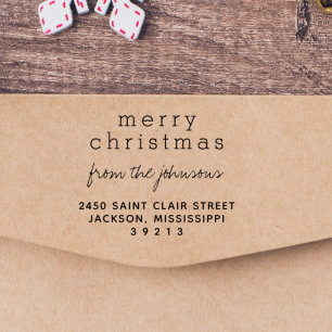 Den moderna God jul-familjen Namn Hälsning Självfärgande Stämpel