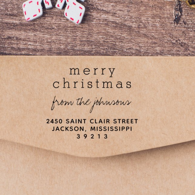 Den moderna God jul-familjen Namn Hälsning Självfärgande Stämpel (Skapare uppladdad)