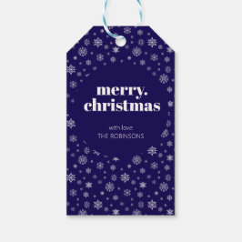 Den moderna God jul-flottan, blå snöflingan Mönste Presentetikett