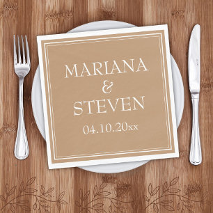 Den moderna Gräns-minimalisten Tan Beige Napkins Pappersservett