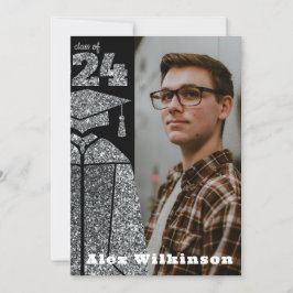 Den moderna GRD Cap Gown Silver Studenten Inbjudningar