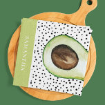 Den moderna Grönten Avocado Personlig Namn Kökshandduk<br><div class="desc">Den moderna Grönten Avocado Personlig Namn</div>