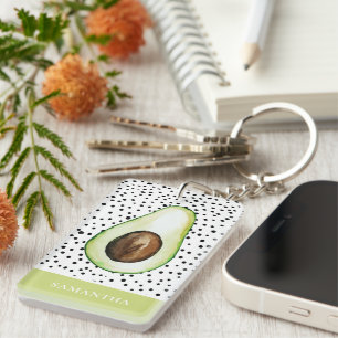 Den moderna Grönten Avocado Personlig Namn Nyckelring