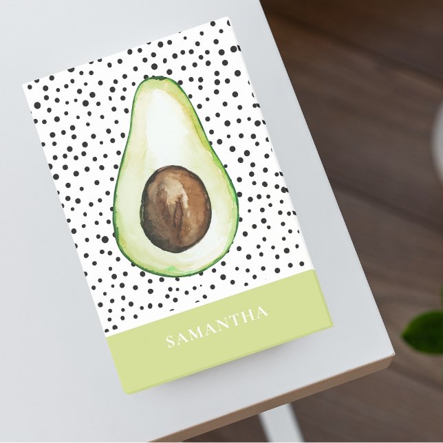 Den moderna Grönten Avocado Personlig Namn Post-it Block (Skapare uppladdad)