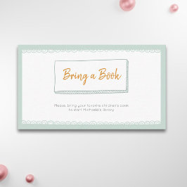 Den moderna Grönten Baby Shower ger en Bok Tilläggskort