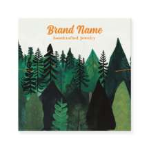 Den moderna Grönten Forest Illustration Jewelry Vi