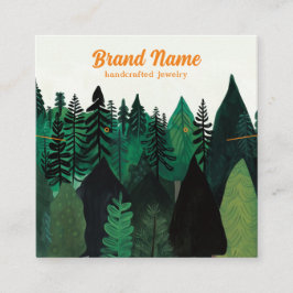 Den moderna Grönten Forest Illustration Jewelry Vi Fyrkantigt Visitkort