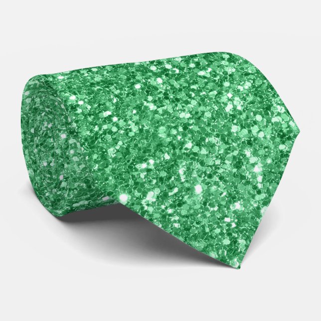 Den moderna Grönten Glitter Struktur Slips (Rullad)