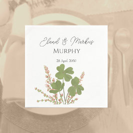 Den moderna Grönten Irländska Löv Klöver Bröllop Pappersservett